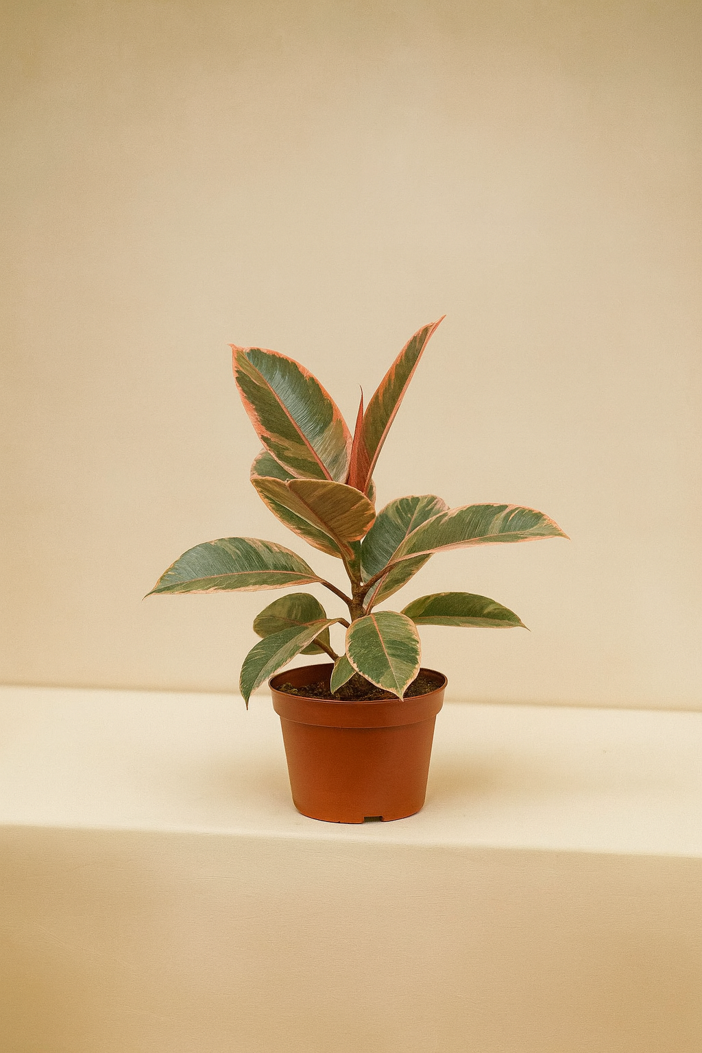Variegated Rubber Plant (Ficus Robusta Variegata)